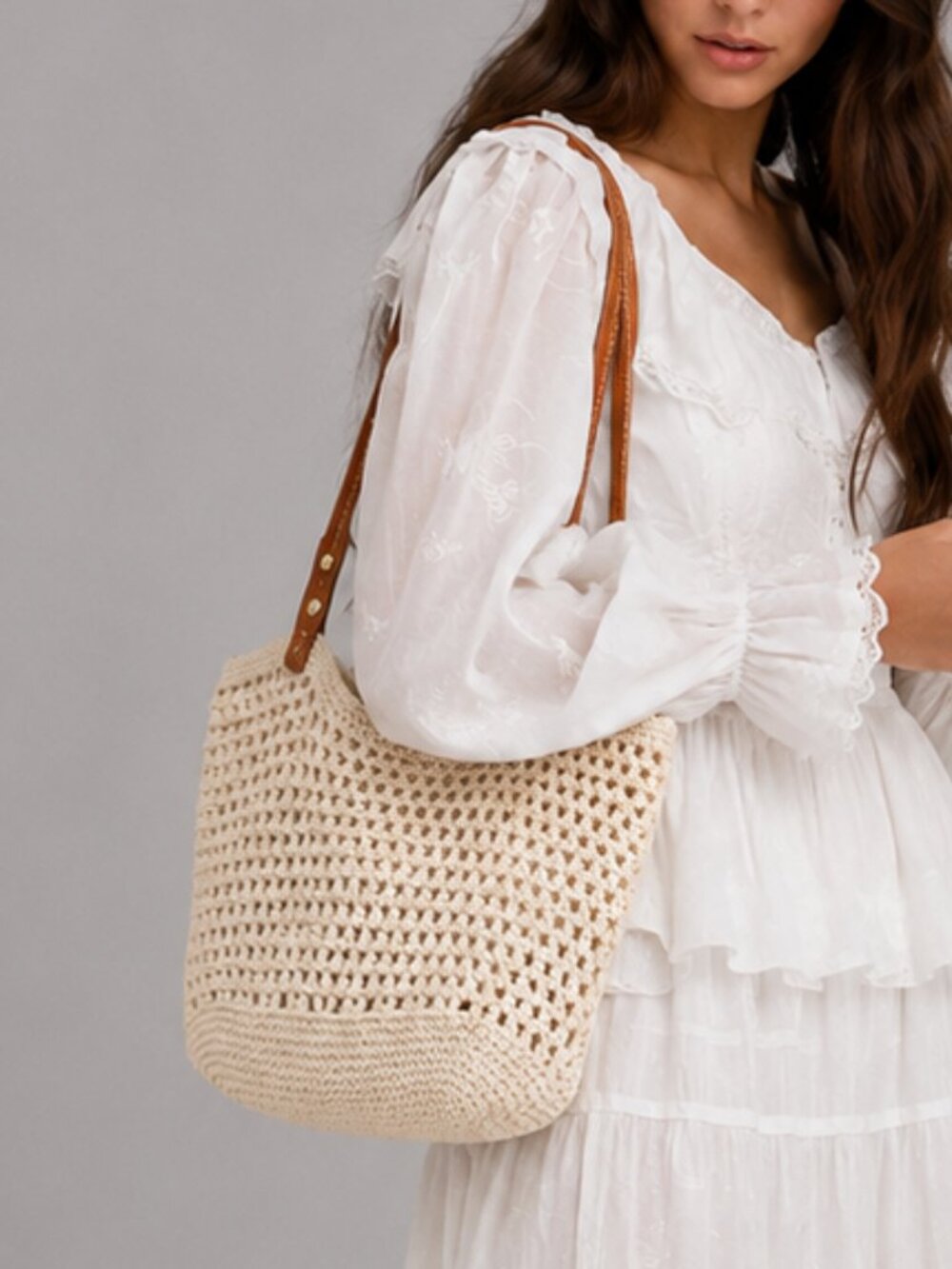 Women's Woven Beach Tote Bag Crochet Shoulder Handbag Summer Boho Resort Purse